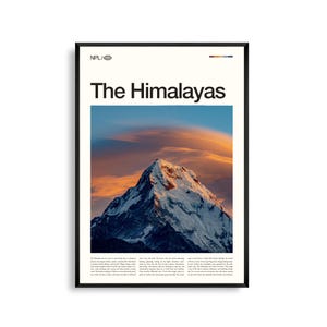 Arte mural del Himalaya, impresión de un majestuoso paisaje montañoso, póster del Himalaya, fotografía panorámica de gran altitud, decoración natural