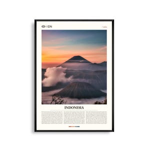 Arte mural de Indonesia, impresión fotográfica de paisajes tropicales, póster de Indonesia, decoración escénica del Sudeste Asiático, decoración para el hogar inspirada en la naturaleza