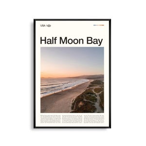 Half Moon Bay Print Kalifornien, Half Moon Bay Wandkunst, Half Moon Bay Poster, Half Moon Bay Foto, Mavericks Beach, Pillar Point Hafen