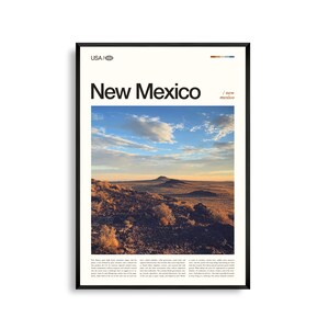 Impresión de Nuevo México, arte mural de Nuevo México, póster de paisaje desértico, foto de paisaje del suroeste, decoración del alto desierto, arte natural