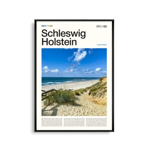 Impression Schleswig-Holstein Allemagne, art mural Schleswig-Holstein, affiche Schleswig-Holstein, paysage côtier, mer Baltique, mer du Nord