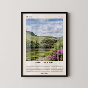 Brecon Beacons Wales Wall Art, Mountain Landscape Print, Brecon Beacons Poster, Scenic National Park Photography, Welsh Nature Decor