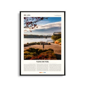 Vancouver Poster Washington, Vancouver Wandkunst, Vancouver Poster, Vancouver Falls, pazifischer Nordwesten Foto, Urban Decor, columbianische Flusslandschaft