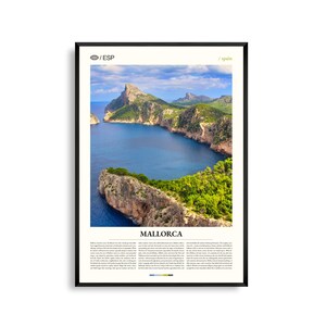 Arte mural de Mallorca, España, impresión de paisaje y costa de las Islas Baleares, póster de Mallorca, fotografía panorámica mediterránea, decoración isleña