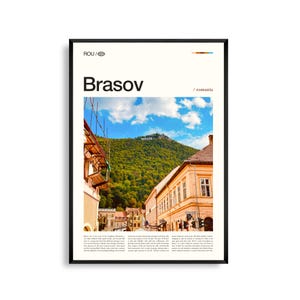 Brașov Romania Wall Art, Carpathian Mountain Town Print, Brașov Poster, Scenic Transylvania Photography, Historic Eastern Europe Decor