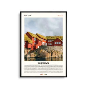 Torshavn Print Färöer-Inseln, Tórshavn Wandkunst, Tórshavn Poster, Tórshavn Foto, Hafenblick, Bunte Häuser, Nordische Insel Dekoration