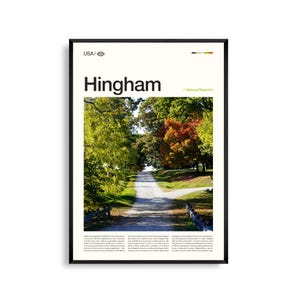 Hingham Massachusetts Wandkunst, Küstenstadt New England Town, Hingham Poster, Malerische Hafen Fotografie, Historische Südufer Dekor