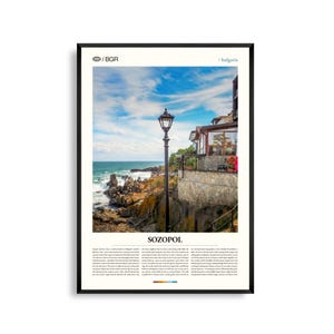 Impression Sozopol Bulgarie, art mural Sozopol, affiche Sozopol, photo Sozopol, côte de la mer Noire, vieille ville, vues sur la mer, décoration côtière