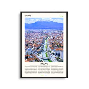 Arte mural de Kosovo, impresión fotográfica de paisajes montañosos de los Balcanes, póster de Kosovo, decoración de naturaleza escénica, fotografía de viajes por Europa