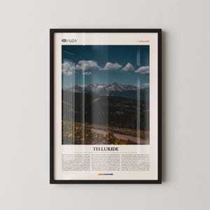 Telluride Print Colorado, Telluride Wall Art, Telluride Poster, Mountain Town Photo, Alpine Landscape Decor, Rocky Mountains Art