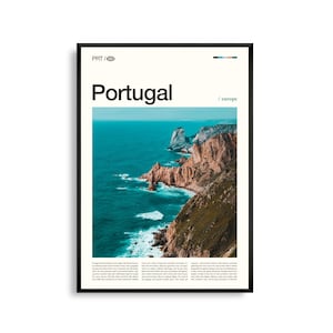 Impression du Portugal Europe, art mural Portugal, affiche du Portugal, photo du Portugal, vues côtières, villes historiques, Algarve, Lisbonne, décoration panoramique