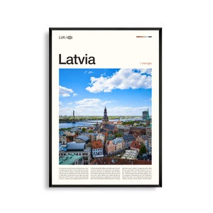 Arte mural de Letonia, impresión fotográfica de paisajes bálticos, póster de Letonia, decoración de paisajes urbanos y naturales, obras de arte de viajes europeos