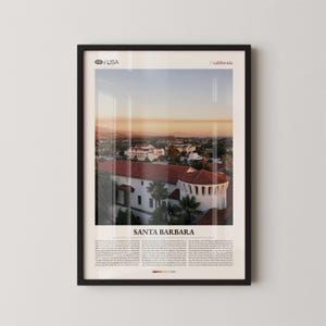 Santa Barbara Print California, Santa Barbara Wall Art, Santa Barbara Poster, Santa Barbara Photo, Stearns Wharf, Mission Santa Barbara