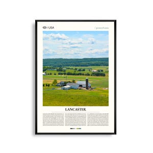 Lancaster, Pennsylvania kunst aan de muur, landschap landschap print, Lancaster poster, schilderachtige Amish landfotografie, Centraal Pennsylvania decor