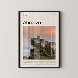 Impresión de Abruzos, Arte mural de Abruzos, Póster de Abruzos, Fotografía de Abruzos, Paisaje montañoso italiano, Decoración de naturaleza escénica