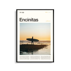 Impressão Encinitas Califórnia, Arte de parede Encinitas, Pôster Encinitas, Foto Encinitas, Praia Moonlight, Jardim Botânico de San Diego, Swami's
