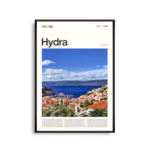 Hydra Griechenland Wand Kunst, Historische Insel Hafen und Sonnenuntergang Seelandschaft Druck, Hydra Poster, Malerische Mittelmeer Fotografie, Küsten Dekor