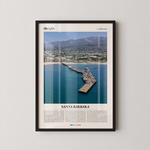 Santa Barbara Print California, Santa Barbara Wall Art, Santa Barbara Poster, Santa Barbara Photo, Stearns Wharf, Mission Santa Barbara