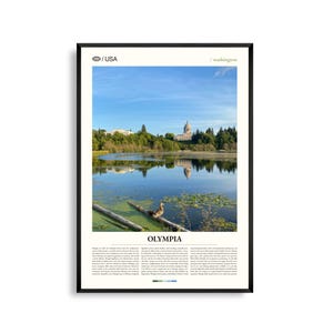 Olympia Print Washington, Olympia Wandkunst, Olympia Poster, Puget Sound Foto, Cappol City Decor, Landschaft im pazifischen Nordwesten
