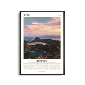 Arte mural de Indonesia, impresión fotográfica de paisajes tropicales, póster de Indonesia, decoración escénica del Sudeste Asiático, decoración para el hogar inspirada en la naturaleza