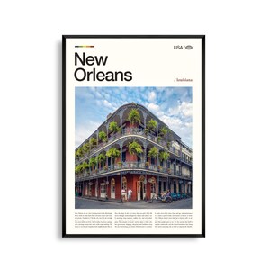 ニューオーリンズのプリント（ルイジアナ州）、ニューオーリンズのウォールアート、ニューオーリンズのポスター、フレンチクォーターの写真、南部の街並みの装飾、都会の風景