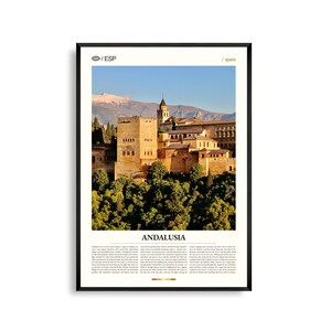 Andalusien Spanien Wandkunst, maurische Architektur und Landschaft Druck, Andalusien Poster, Malerische Südspanien Fotografie Dekor