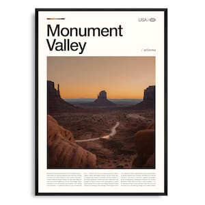 Monument Valley (Utah Arizona) kunst aan de muur, woestijnlandschap print, Monument Valley poster, iconische Southwest fotografie, decor Red Rock