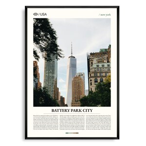 Batterie Park Stadt Print New York, Batterie Park Stadt Wandkunst, Batterie Park Stadt Poster, Batterie Park Stadt Foto, One World Trade Center