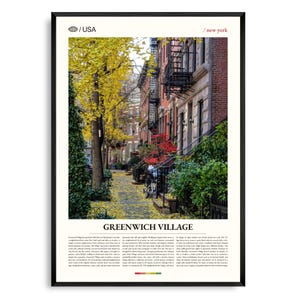 Impresión de Greenwich Village (Nueva York), Arte mural de Greenwich Village, Póster de Greenwich Village, Foto de Greenwich Village, Parque Washington Square