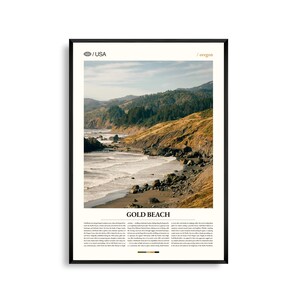Gold Beach Betonwand Kunst, Küstenlandschaft Druck, Gold Beach Poster, Malerische Pazifik Fotografie, Südoreton Dekor