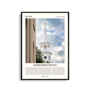 Impresión del condado de Charleston, Carolina del Sur, arte mural con paisaje costero, póster de Lowcountry, fotografía de naturaleza, decoración sureña