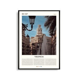 Valenien Spanien Wandkunst, Mediterrane Stadtansicht und Strand, Spanien Poster, Moderne Architektur Fotografie, Küstendekor