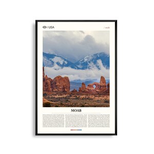 Art mural Moab dans l'Utah, impression du désert de Red Rock, affiche Moab, photographie pittoresque de Canyonlands, déco aventure du sud-ouest
