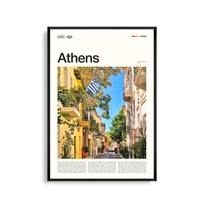 Athen Griechenland Wandkunst, Historischer Stadtbild Druck, Athen Poster, Malerische Akropolis und Urban Fotografie, Mediterran Dekor