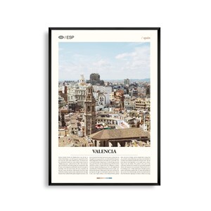 Valenien Spanien Wandkunst, Mediterrane Stadtansicht und Strand, Spanien Poster, Moderne Architektur Fotografie, Küstendekor