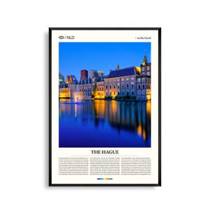 Den Haag Print Niederlande, Den Haag, Wandbild Den Haag, Poster Den Haag, Den Haag Foto, Binnenhof, FriedensPalast, Holländische Stadtansicht