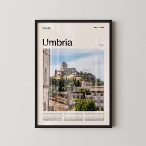 Umbria Print, Umbria Wall Art, Umbria Poster, Umbria Photography, Italian Central Region, Hill Towns & Vineyards Decor