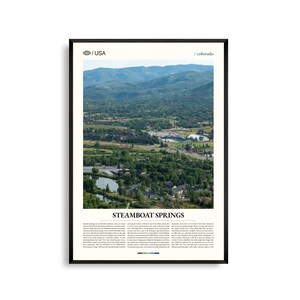 Impresión de Steamboat Springs, Colorado, Arte mural de Steamboat, Póster de pueblo de montaña, Foto de paisaje alpino, Decoración rústica, Arte natural
