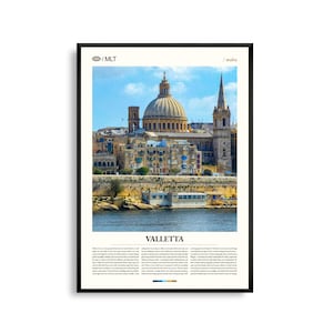 Valletta Print Malta, Valletta Wandkunst, Valletta Poster, Valletta Foto, Großartiger Hafen, Fort St. Elmo, Barocke Architektur