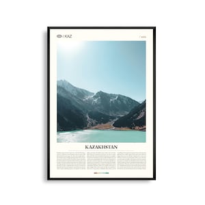 Arte mural de Kazajistán, impresión de vastos paisajes de estepa y montaña, póster de Kazajistán, fotografía panorámica de Asia Central, decoración natural