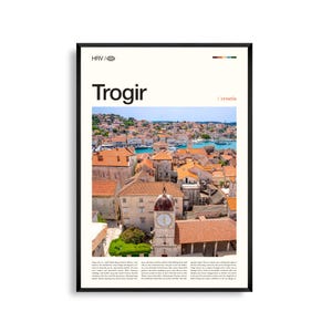 Trogir Print Kroatien, Trogir Wand Kunst, Trogir Poster, Trogir Foto, Historische Altstadt, Adria Küste, Mittelalterliche Architektur, Dekor am Meer