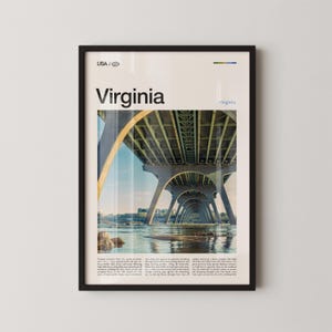 Virginia Print Travel, Virginia Wall Art, Virginia Poster, Virginia Photo, Blue Ridge Mountains, Shenandoah Art, Historic American Decor