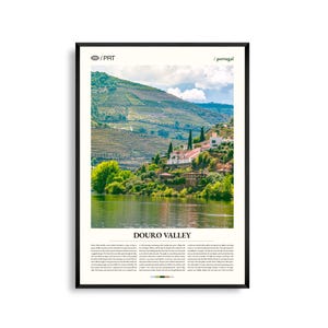 Dourovallei, Portugal kunst aan de muur, wijngaard en rivierlandschap print, Dourovallei poster, schilderachtige wijnland fotografie decor