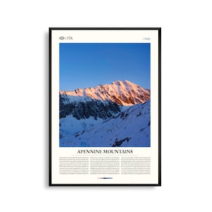 Arte mural de los Apeninos, Italia, impresión de paisaje agreste, póster de los Apeninos, fotografía de la campiña italiana, Italia central