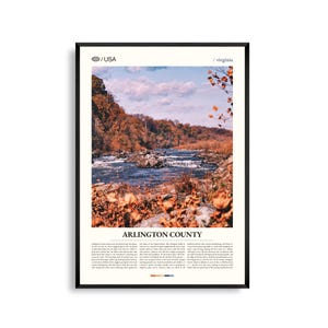 Arlington County Virginia, Arlington Wandkunst, Arlington Poster, Arlington Foto, Washington DC Metro, Potomac River Decor