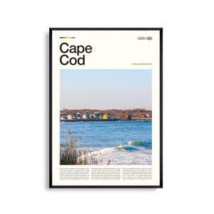 Cape Cod Massachusetts, Cape Cod Wandkunst, Küsten Poster, Strandlandschaft, Neuengland Dekor, Ozeanküstenlinie