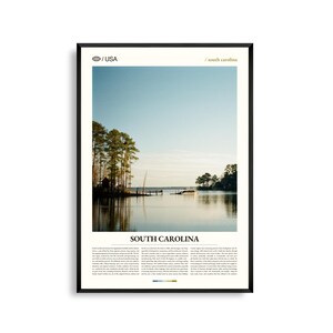 Impresión de Carolina del Sur, Arte mural de Carolina del Sur, Póster de Carolina del Sur, Fotografía de paisaje costero, Decoración sureña, Fotografía de naturaleza