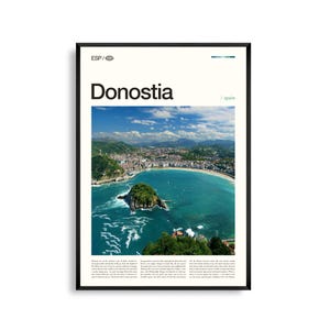 Donostia Spanien Wand Kunst, Küsten Stadtbild Druck, Donostia Poster, Malerische Baskenland Fotografie, Nordspanien Dekor
