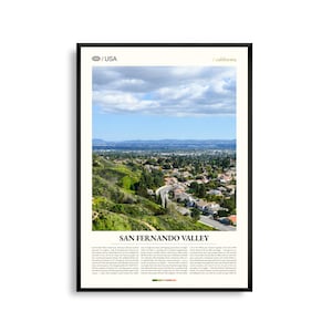 San Fernando Valley print Californië, San Fernando Valley kunst aan de muur, San Fernando Valley poster, San Fernando Valley foto,