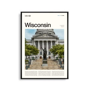 Impresión de Wisconsin, arte mural de Wisconsin, póster de Wisconsin, foto de Wisconsin, paisaje del Medio Oeste, decoración de los Grandes Lagos, arte rústico natural